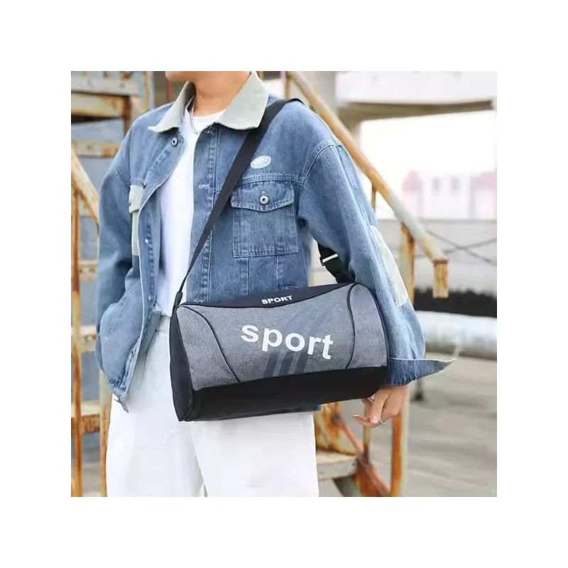 حقيبة رياضية للنساء والرجال للجنسين للاستخدام الخارجي حقيبة كتف كروس مخصصة من القماش الخشن طوال الليل للسفر واليوجا حقيبة رياضية #2