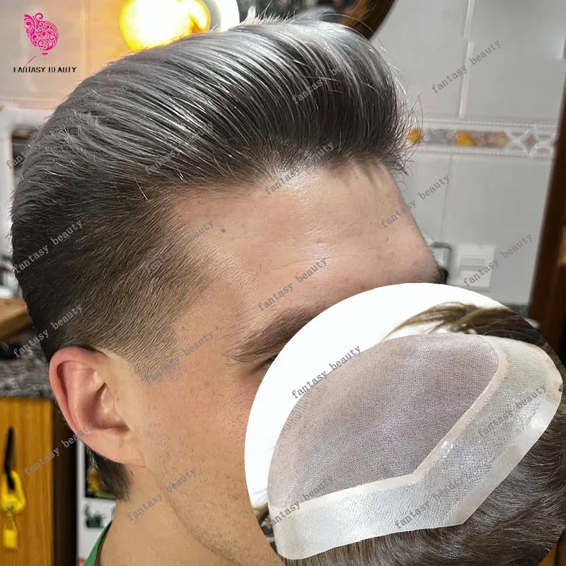 

Натуральная линия волос, дышащий мужской парик, прочный моно кружево и тонкая кожа, искусственная кожа, 100% человеческие волосы, черный парик, коричневый, блондин, капиллярная прокладка