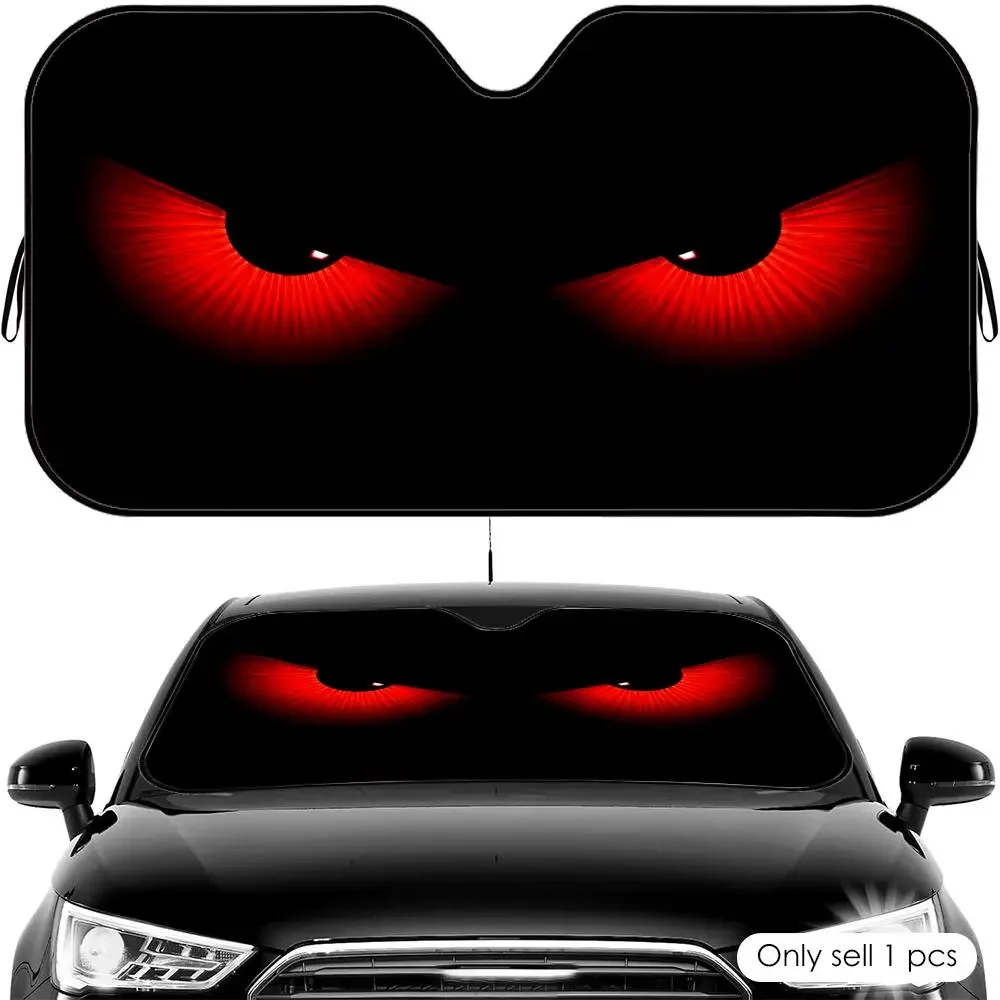 Cartoon Angry Eyes Sun Visor Car Windshield Sun Shade UV Protection Heat Insulation Cover Universal  Sun Protector