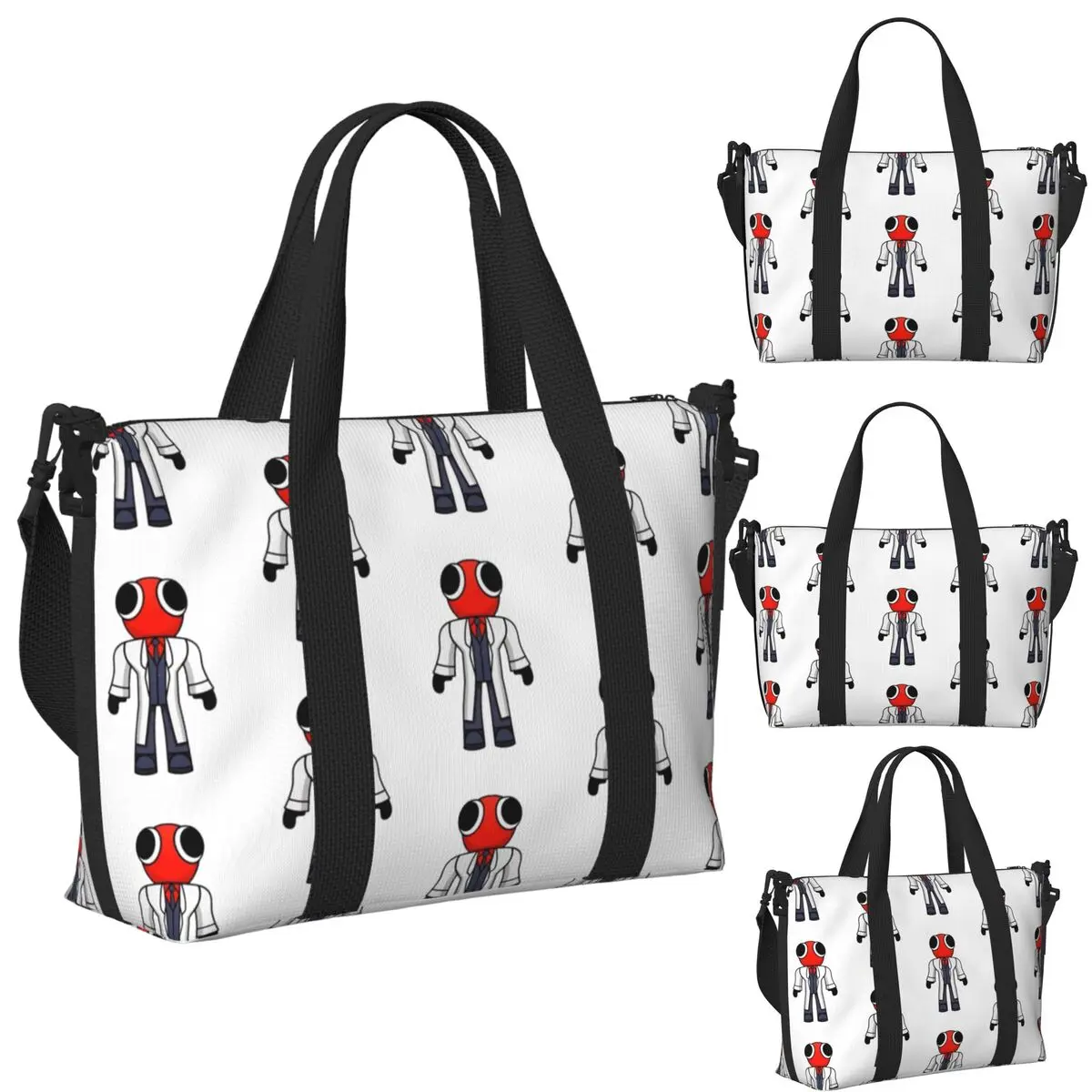 

Red Scientist Rainbow Friend Beach Travel Bag Large Capacity Tote Bags for Gym Sport Women Shopping Duffle Shoulder Bag