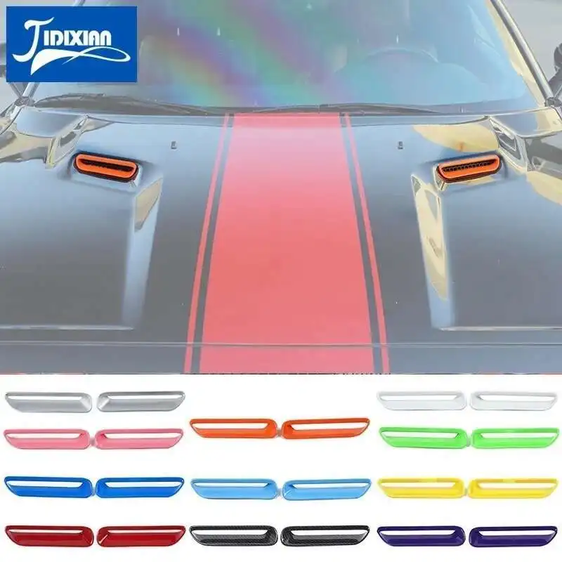 JIDIXIAN Car Engine Hood Air Outlet Inlet Vent Decoration Cover for Dodge Challenger 2009 2010 2011 2012 2013 2014 Accessories
