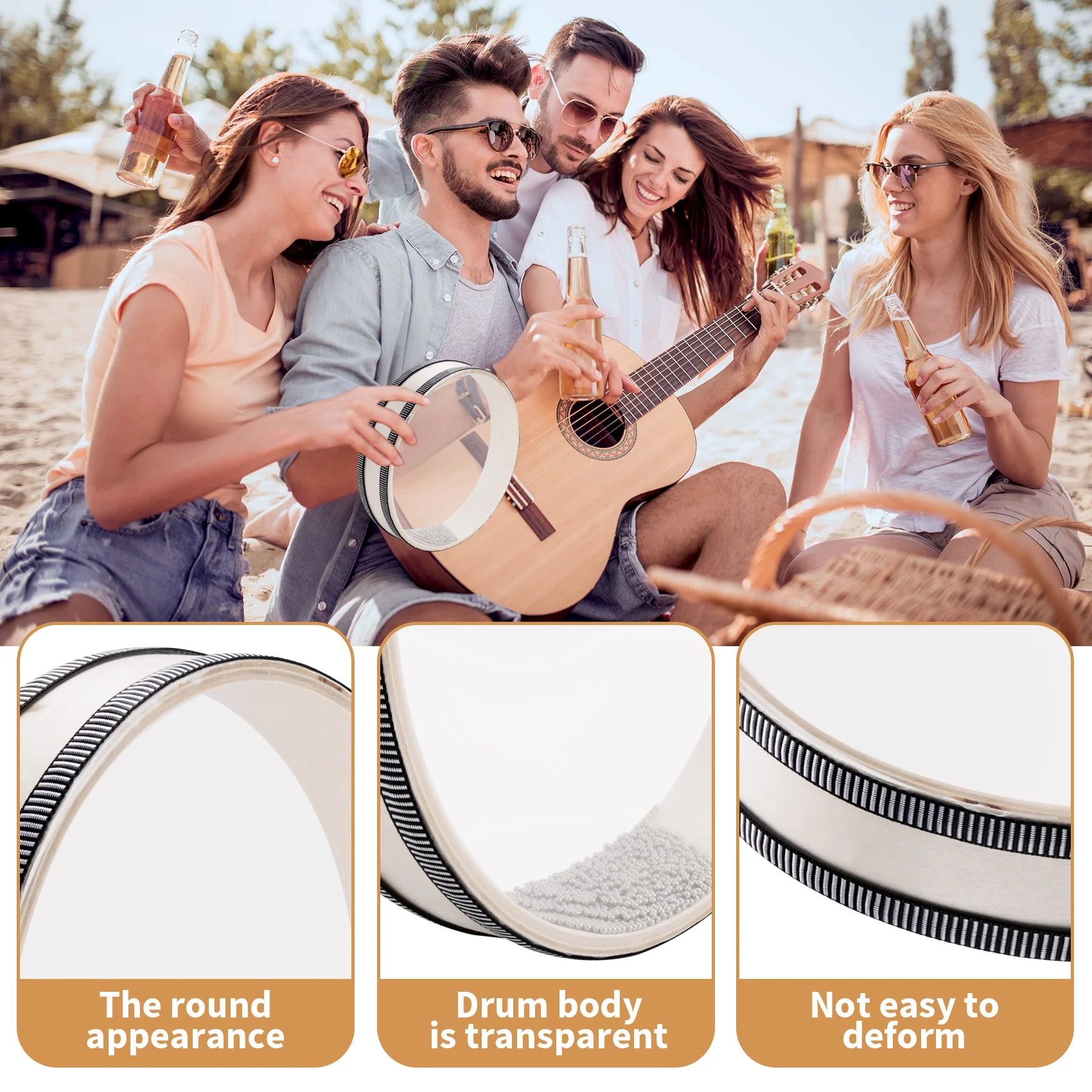 

Ocean Drums for Meditation and Relaxation, Natural Color Rain Drums for Stress Relief, Musical Instruments LPY