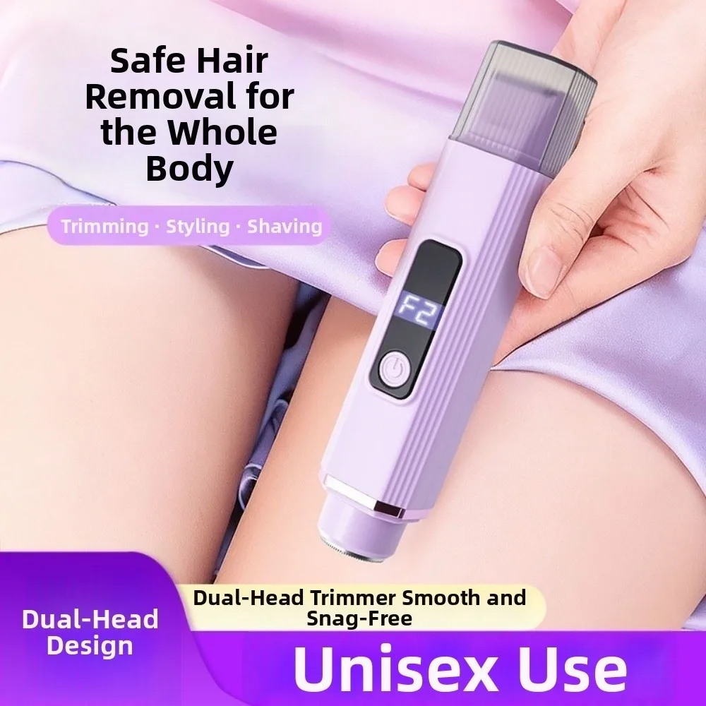 

Portable 2-IN-1 Women's Hair Shaver Wireless USB Rechargeable Electric Shaver Mini Dual Head Hair Removal Device Facial
