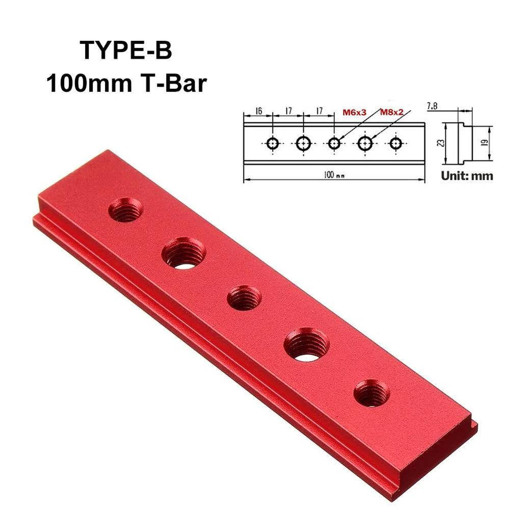 

Aluminum Alloy T-track Tool Edc Hand Tool 100mm Aluminum Alloy Slider Compact Design Easy Installation Sturdy Performance