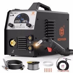 HZXVOGEN 5 in 1 MIG 185 Semi-Automatic Welding Machine Gas Mix-gas Non-Gas MIG/TIG/ARC/MMA/MAG multifunction MIG185II 1~12MM
