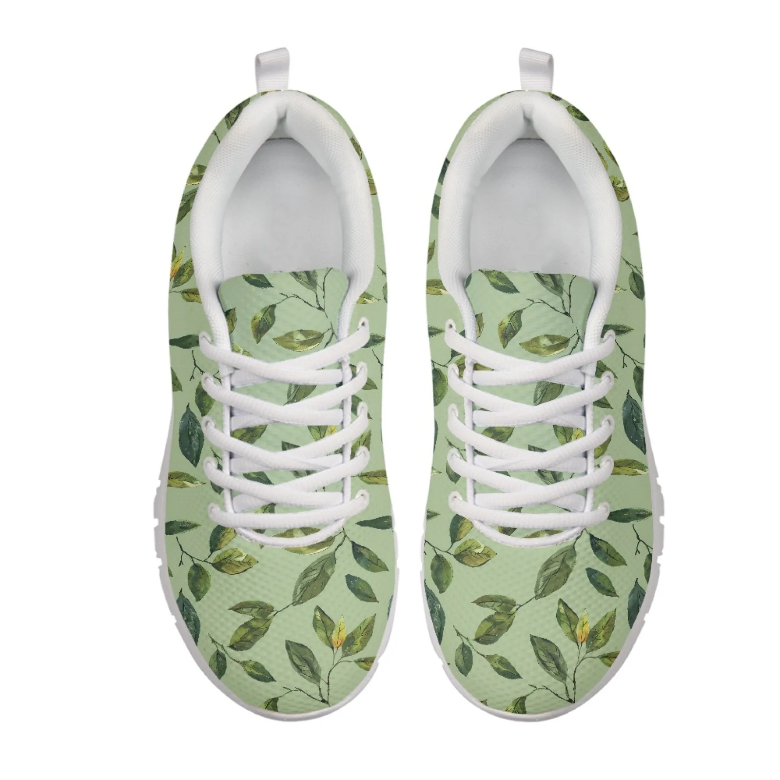 Coloranimal Leaf Print New Arrival Athletic Shoes Women Running Walking Shoes Breathable Athletic Sneaker for Womens