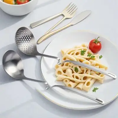 

2pcs Stainless Steel Hanging Ladle Soup Spoon Wall Mounted Slotted Spoon for Home Restaurant Hot Pot Buffet Food Strainer