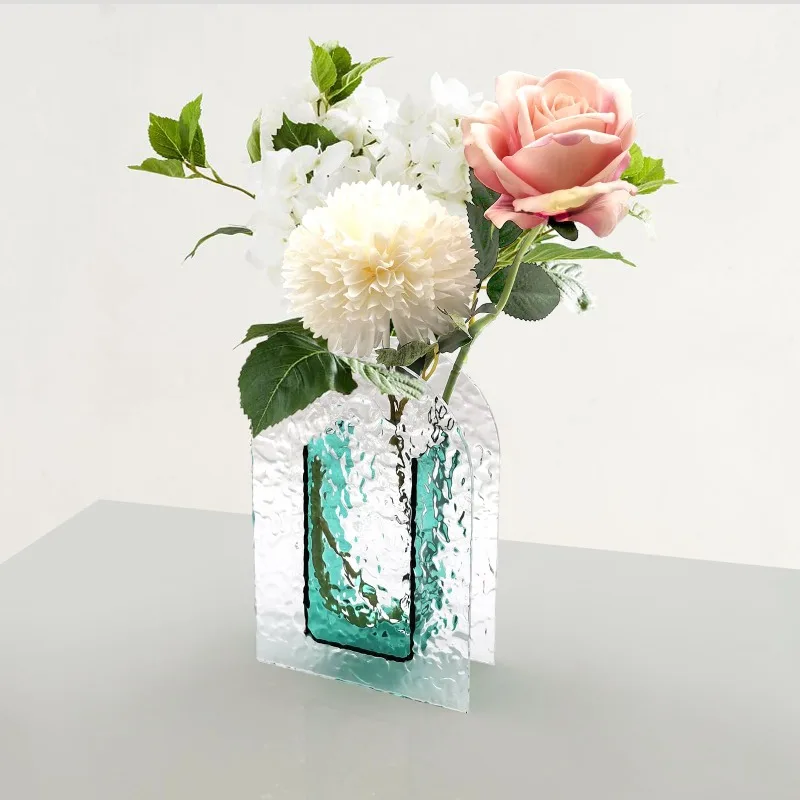 Clear Vase for Flowers Extra-Thick Acrylic Flower Vase Anti-Broken Small Decorative Vase Decor Home Office Salon Centerpieces