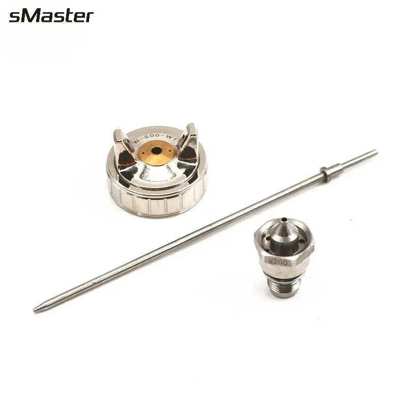 sMaster Japan Made HVLP Manual Handle W-200 Spray Gun Nozzle Needle Air Cap Kit 1.2/1.5/1.8/2.0/2.5mm for W200 Paint Spray Gun