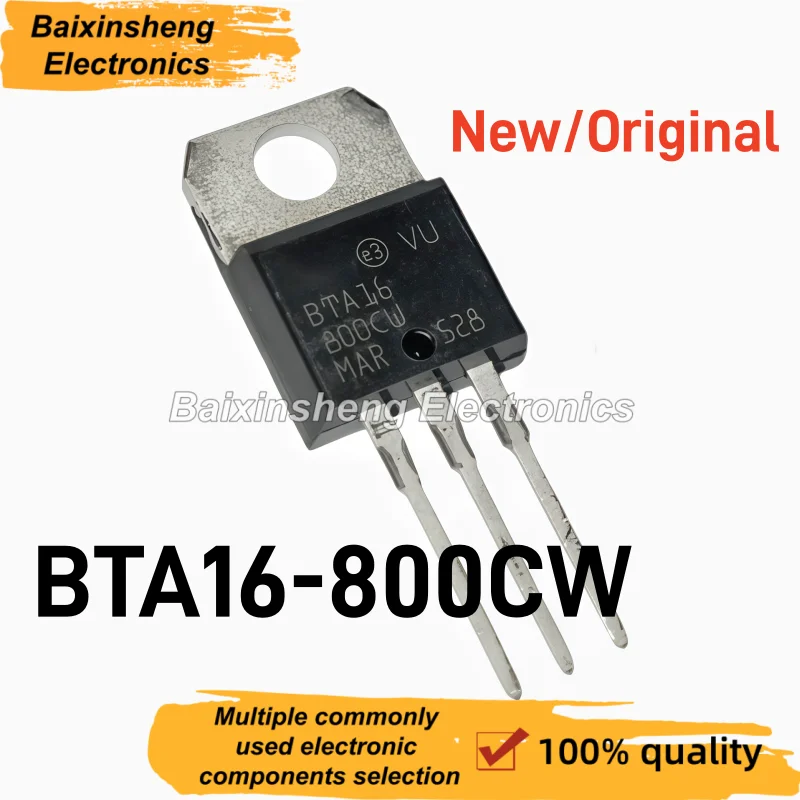 10PCS New/Original BTA16-800CW TO-220 TRIAC Thyristor 16A 800V Bidirectional AC Power Switch Transistor