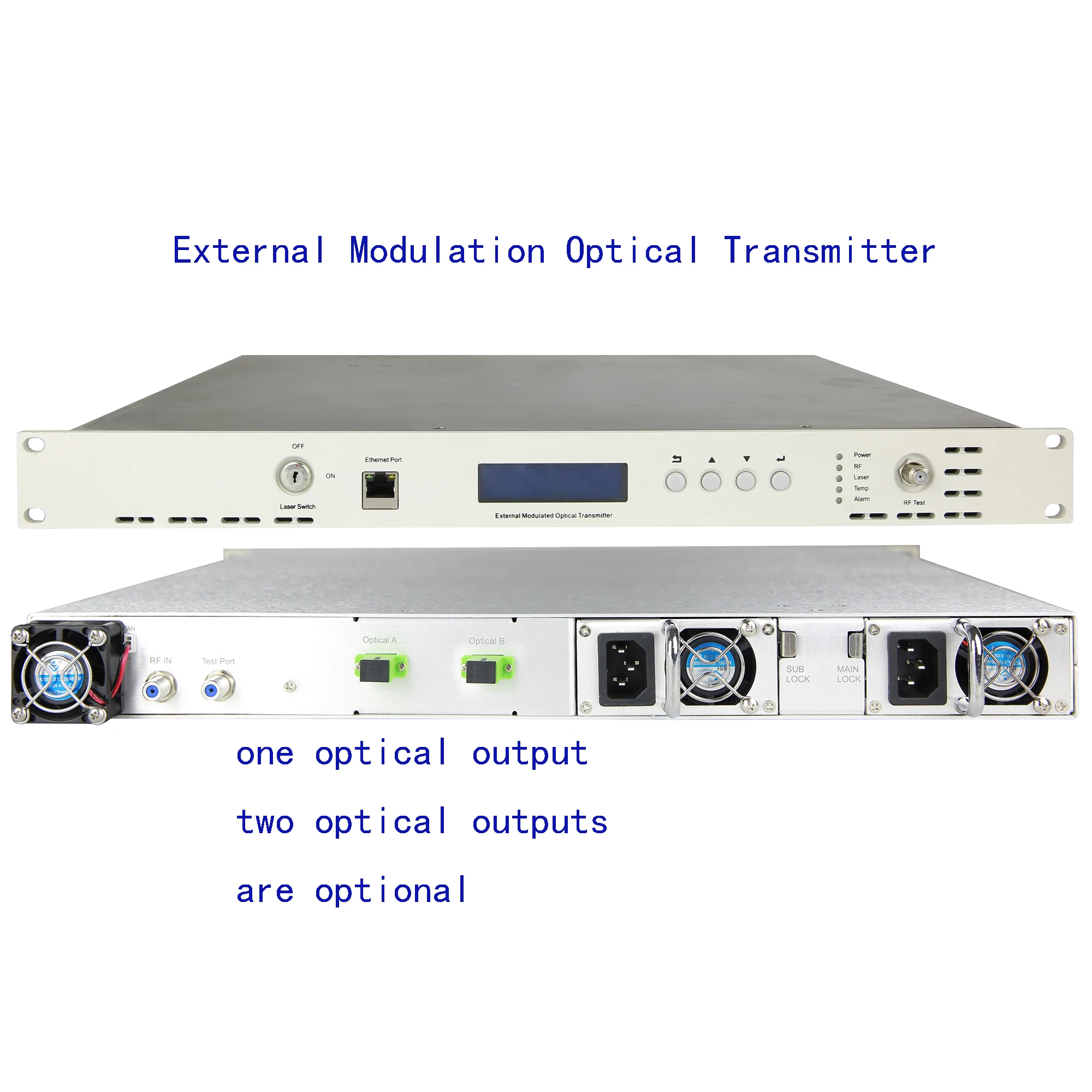 

50-200KMs free shipping CATV external-modulated Optical Transmitter, 1550nm external modulation RF to optical converter,