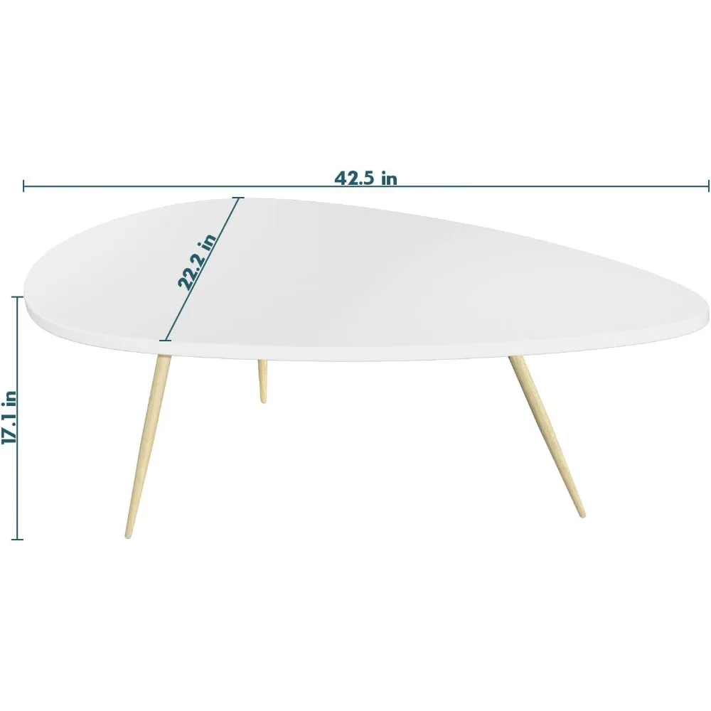 Salontafel Witte salontafels voor kleine ruimte Unieke eenvoudige ovale middentafel voor woonkamer thuiskantoor Eenvoudige montage