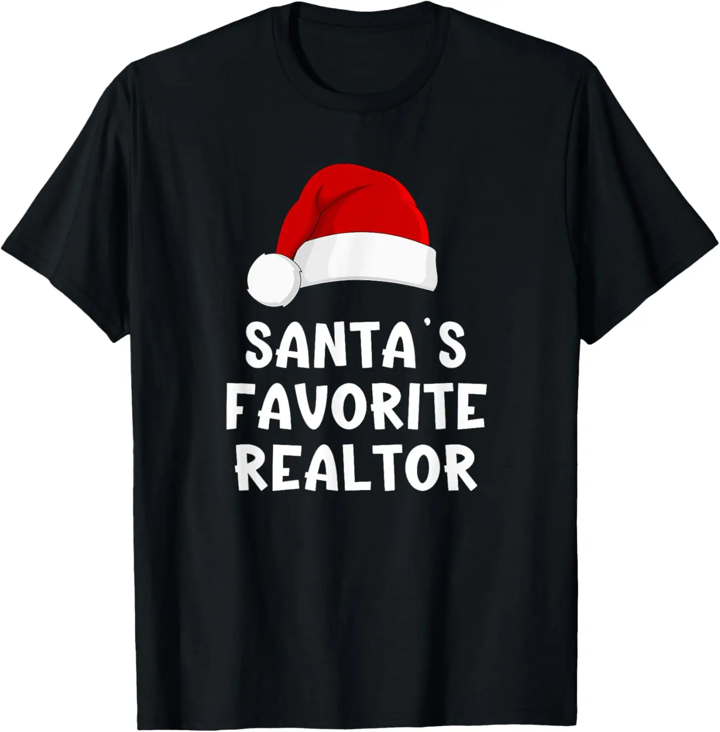 Christmas Santa's Favorite Realtor Funny Real Estate Agent T-Shirt,Crew T-shirt