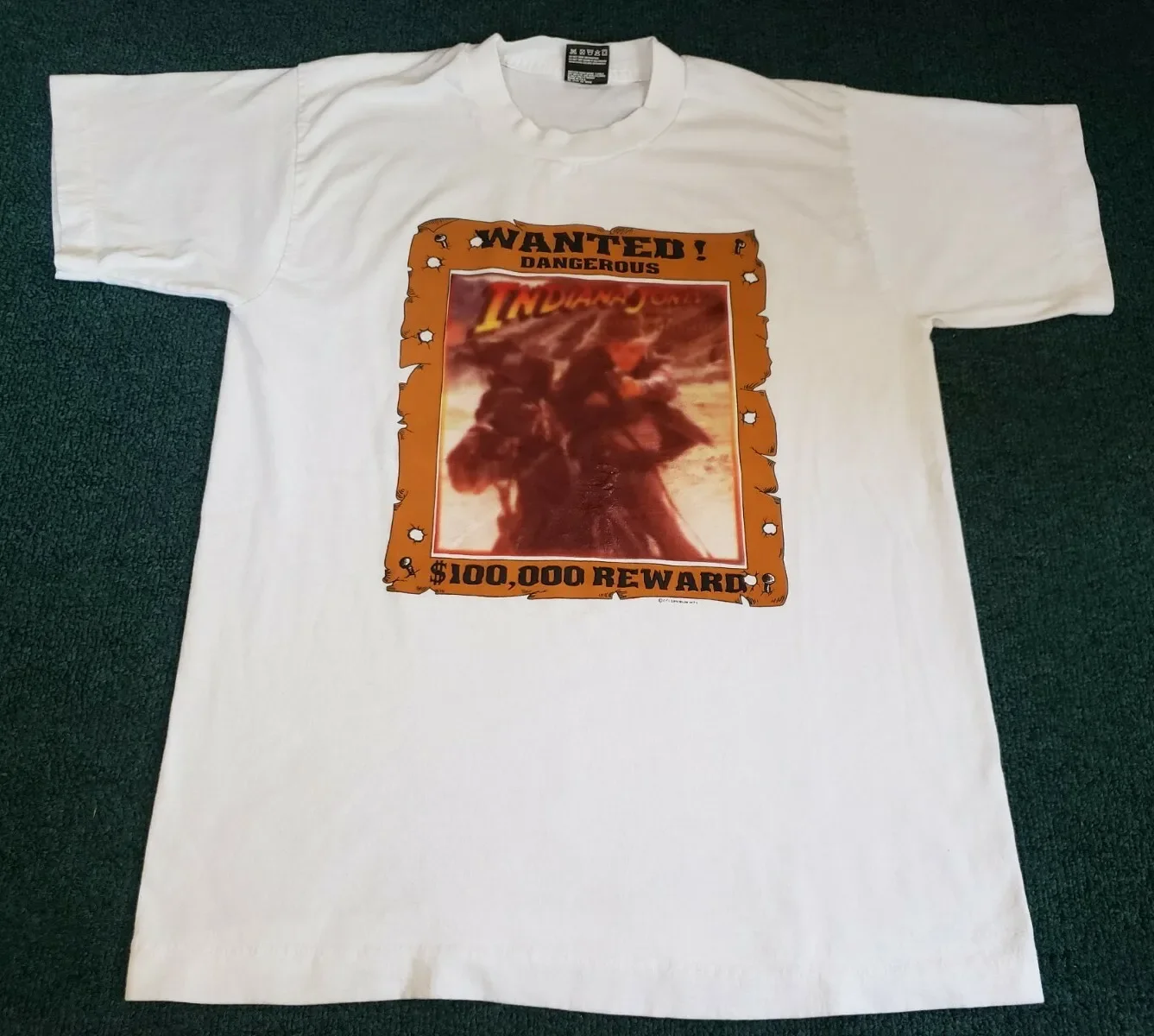 Vintage Indiana Jones y las últimas cruzadas película promocional 80s camiseta mediana