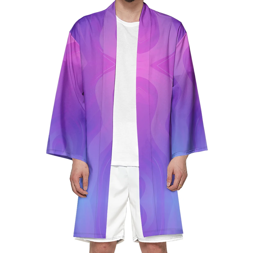 

Purple Kimono Autumn Samurai Kimono Cosplay Japanese Fashion Stylish Haori Cardigan Casual Robe Men Yukata Elegant