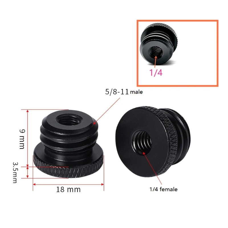 N58C ป้องกันการกัดกร่อนสกรูขาตั้งกล้องอะแดปเตอร์1/4หญิง5/8-11ชาย Mount จอภาพ LCD A ขาตั้งไมโครโฟน Anti-Rust