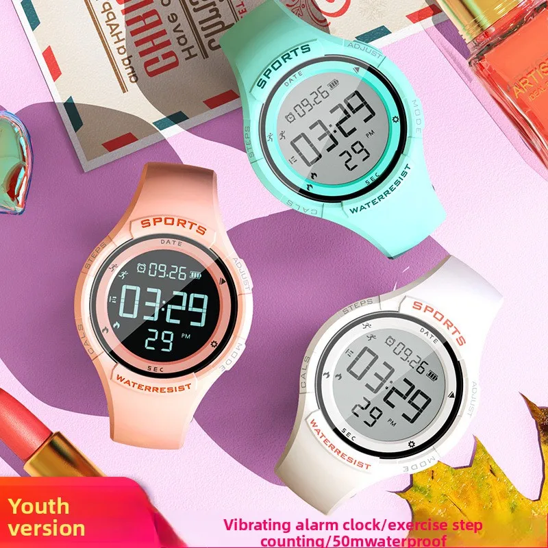 Reloj LED de Silicona Impermeable 2026 para Estudiantes, Natación, Correr al Aire Libre, Luz Nocturna, Podómetro, Regalo para Niños
