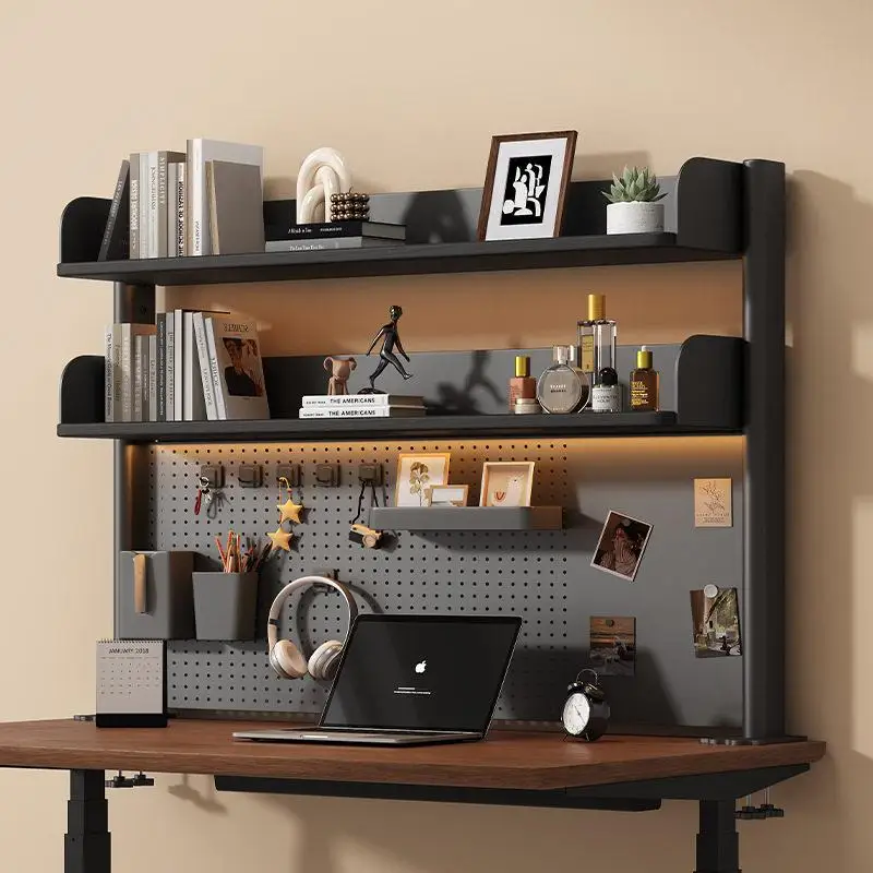 Layered Computer Desk Multi-layer Hole Board Storage Rack Student Study Desk Computer Desktop ...