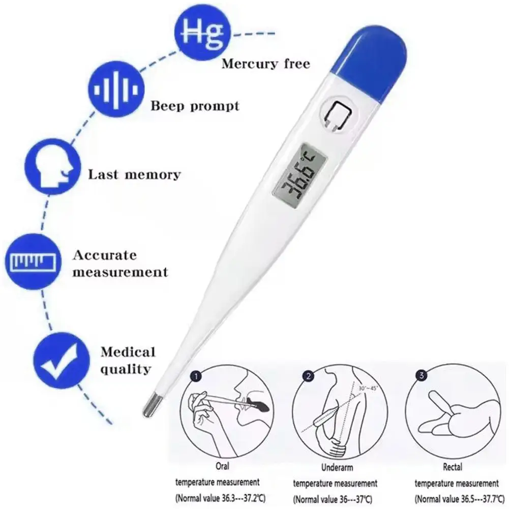 5PCS Household Thermometer Baby Adult Medical Ear Thermometer Digital Thermometer Fever Thermometer Pulse Oximeter FingerMedical