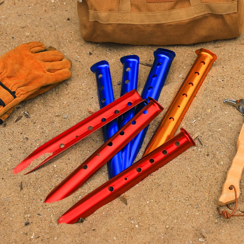 

Aluminum Alloy U-Shaped Tent Stakes Snow Peg Sand Peg For Outdoor Camping Hiking Beach Metal Tent Accessories