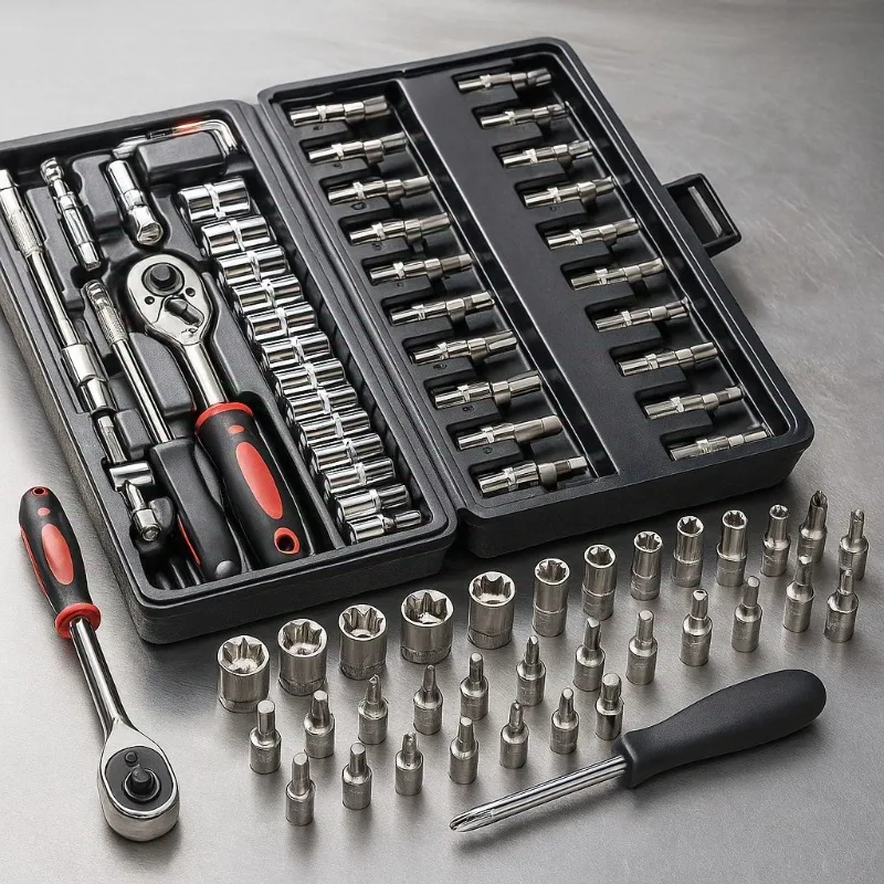 

Strong CRV material 46pcs Car Repair Tool Kit Ratchet Torque Wrench Spanner Screwdriver Socket Set Combo Tools Kit Repairing