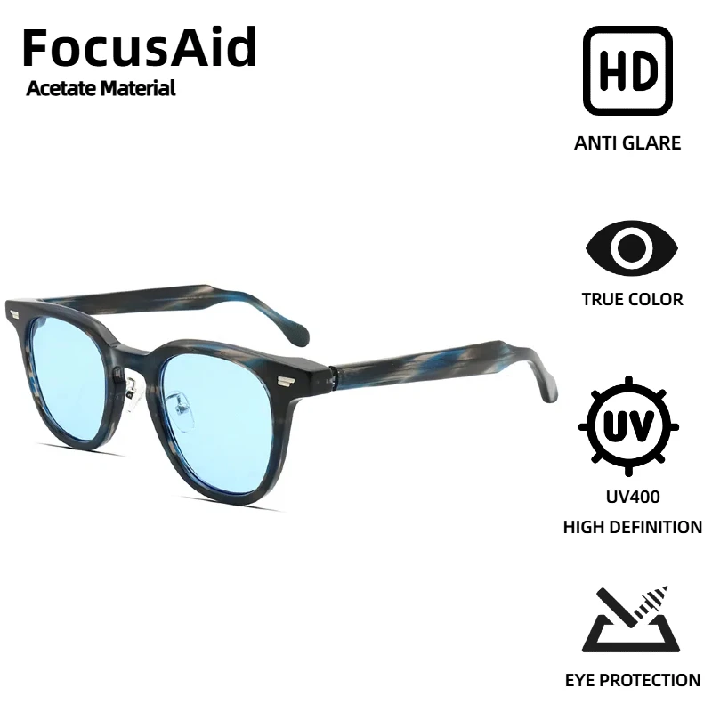 

FocusAid Trendy Retro Classic Design Women's Sunglasses Men's Driving High Quality Acetate Sunglasses UV400 Lunettes De Soleil