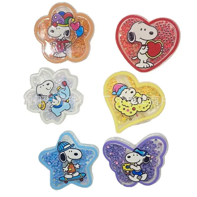 Kawaii Snoopy Shaker Charms Mixed Quicksand Beads Diy Flatback Accessories for Keychain Phone Lanyard Pen Jewelry view 5