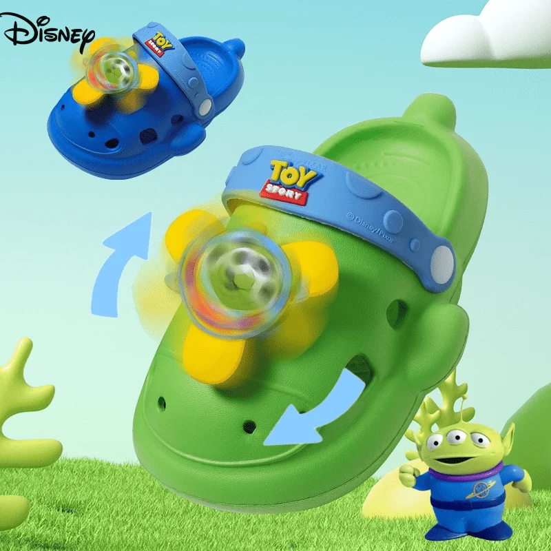 

Disney Alien cartoon cute slippers creative kawaii unisex summer non-slip lightweight rotating accessories beach shoes gift.