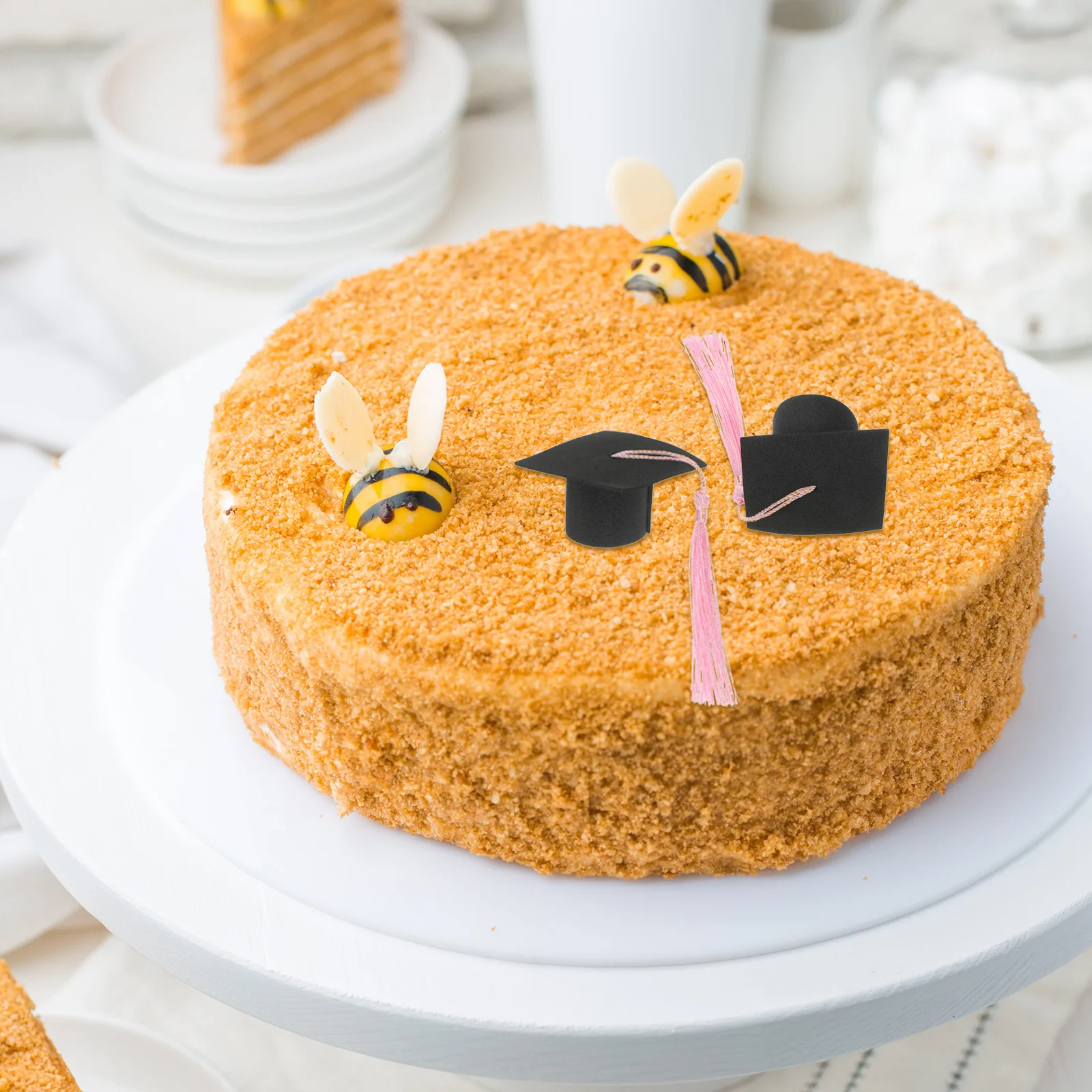 

10ocs Graduation Cap Cake Decoration Mini Doctoral Cap Cupcake Ornament Graduation Party Centerpiece Cake Topper