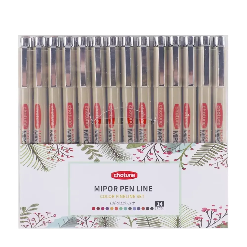 14 Colors Brush Micro Waterproof Fineliner Pen Set Ink Fine Point Pen Sketching Anime Artist Illustrating  Drawing Supplies