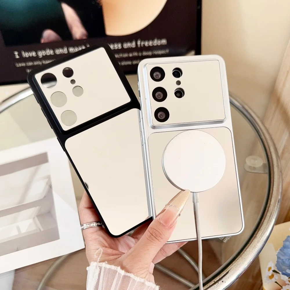 Original Mirror Makeup For Magsafe Wireless Charge Handyhülle für Samsung Galaxy S26 S24 S25 Ultra S26 S25 Plus Stoßfeste Hülle