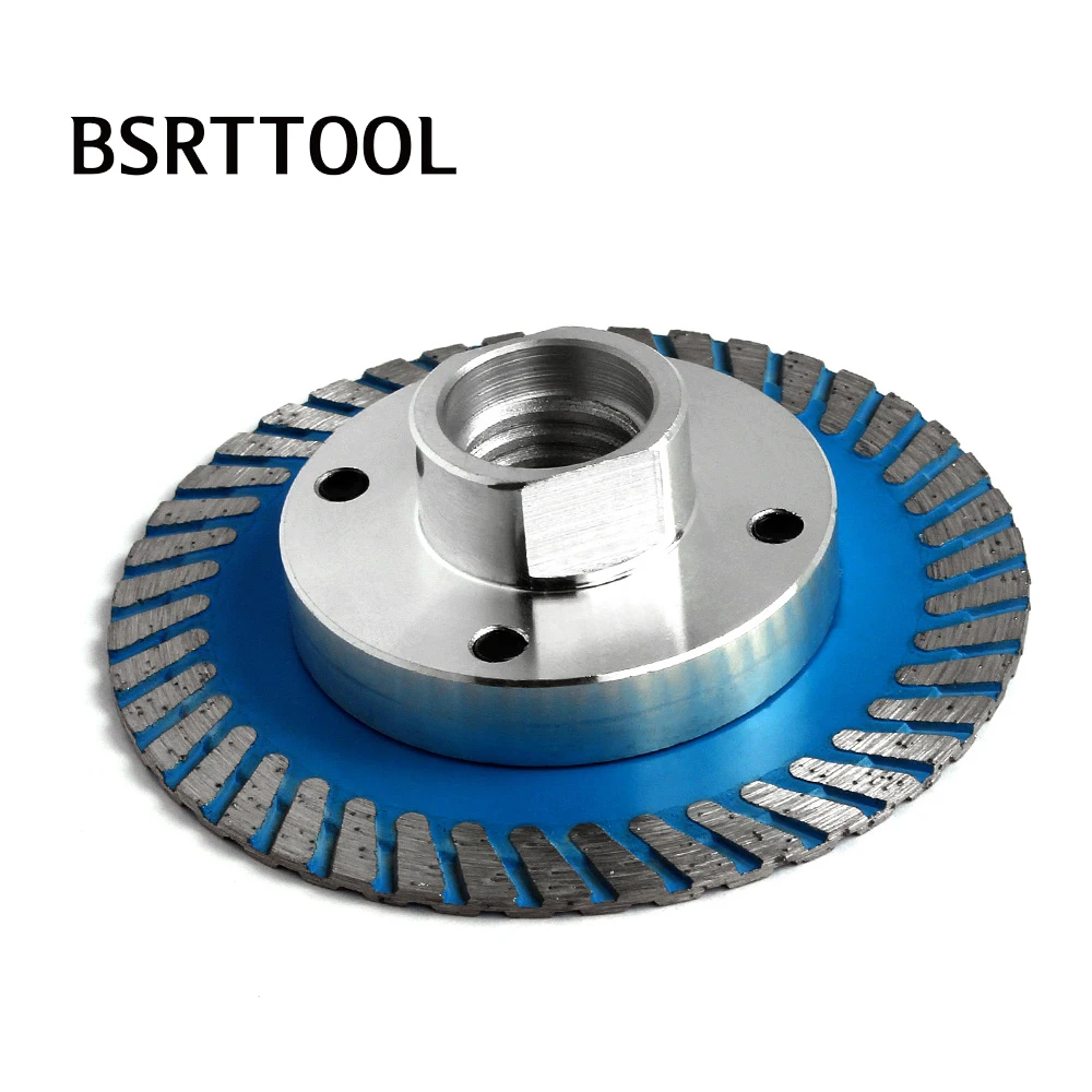 Bsrtcool 75mm quente pressionado malha turbo escultura disco de corte lâmina de serra de diamante com flange removível m14 5/8-11 para granito de