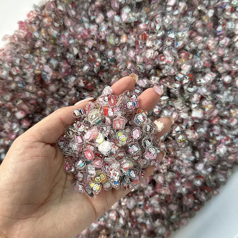 

201pcs Hello Kitty Anime Kawaii Sanrio Ins Fashion Acrylic DIY Accessories Cute Cartoon Sweet Y2k Patch Decoration Gifts for Kid