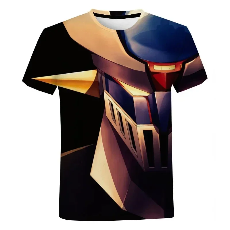 Men's Mazinger Z T-Shirts Summer Anime Robot 3D Print Streetwear Women Fashion Oversized Short Sleeve T Shirt Kids Tees Clothing