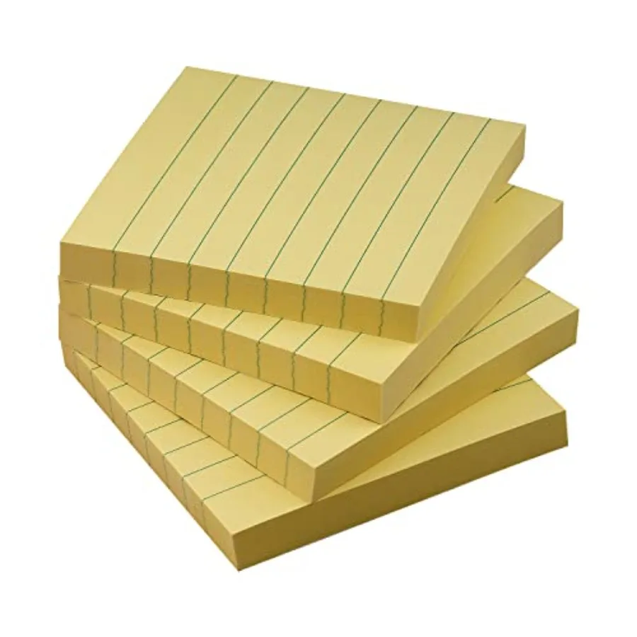 

Lined Sticky Notes 3x3 Sticky Notes with Lines Self-Stick Notes Color 4 Pads 90 Sheets/Pad