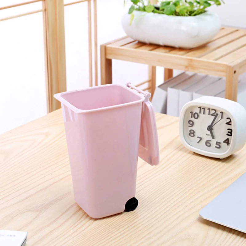 Mini Desktop Cat Litter Trash Small Tabletop Trashbox Desk Portable Trash Can