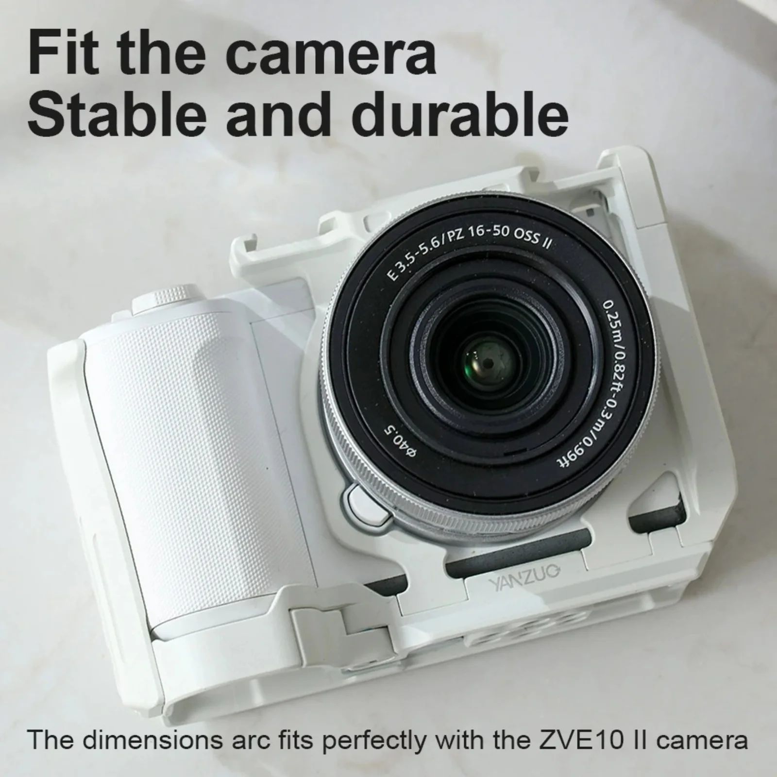 YANZUO هيكل قفصي الشكل للكاميرا لسوني ZVE10 II كاميرا أرنب اكسسوارات Zve10m2 استقرار المعادن التوسع قفص قوس #2