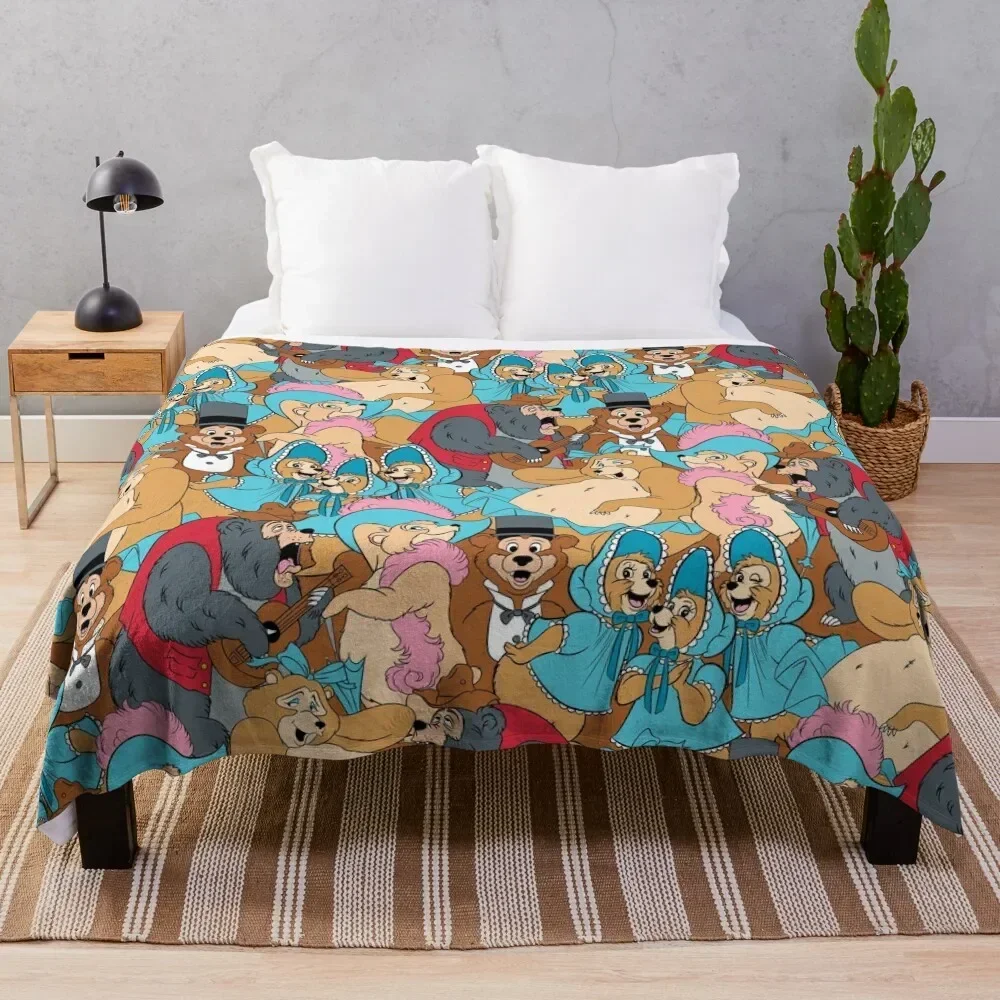 Country Bear Jamboree Pattern Throw Blanket Cute valentine gift ideas Plush Blankets