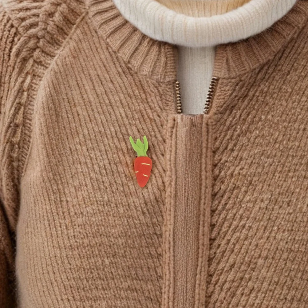 

5Pcs Cute Easter Carrots Wool Felt DIY Ornament Realistic Simulated Vegetable Decor for Clothing Hats Bags Spring Festival