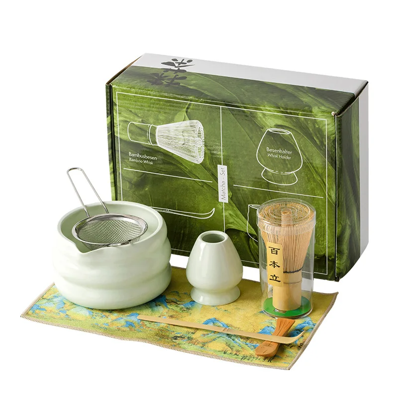 Imagen 4: Juego de Matcha japonés, cuenco Matcha con boca, herramienta de punta de té de la dinastía Song, soporte de bigote Matcha, 4/7 Uds.