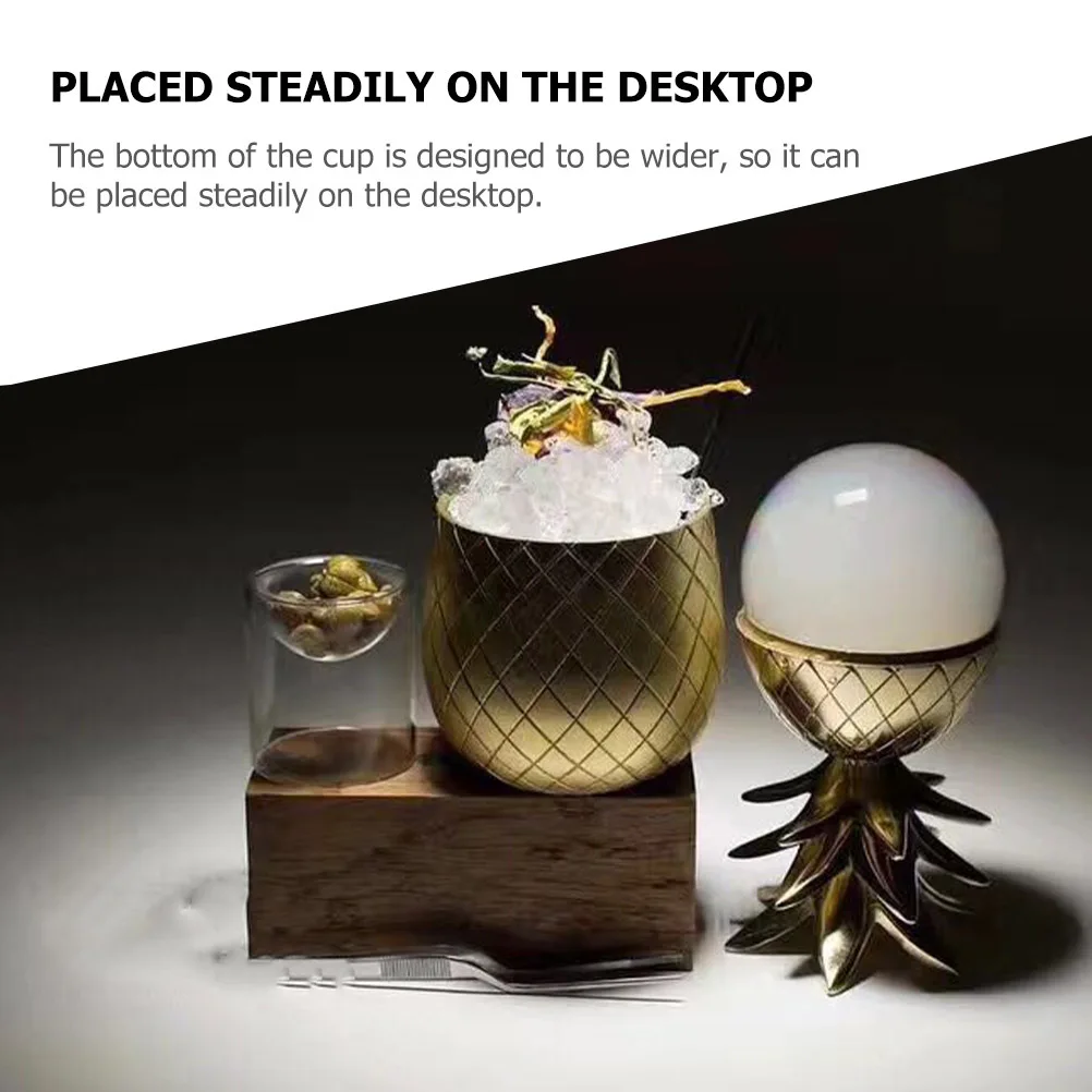 

Creative Stainless Steel Cup Pineapple Shape Reusable Straw for Holiday Party Pineapple Cup Stainless Cups Wine Cups