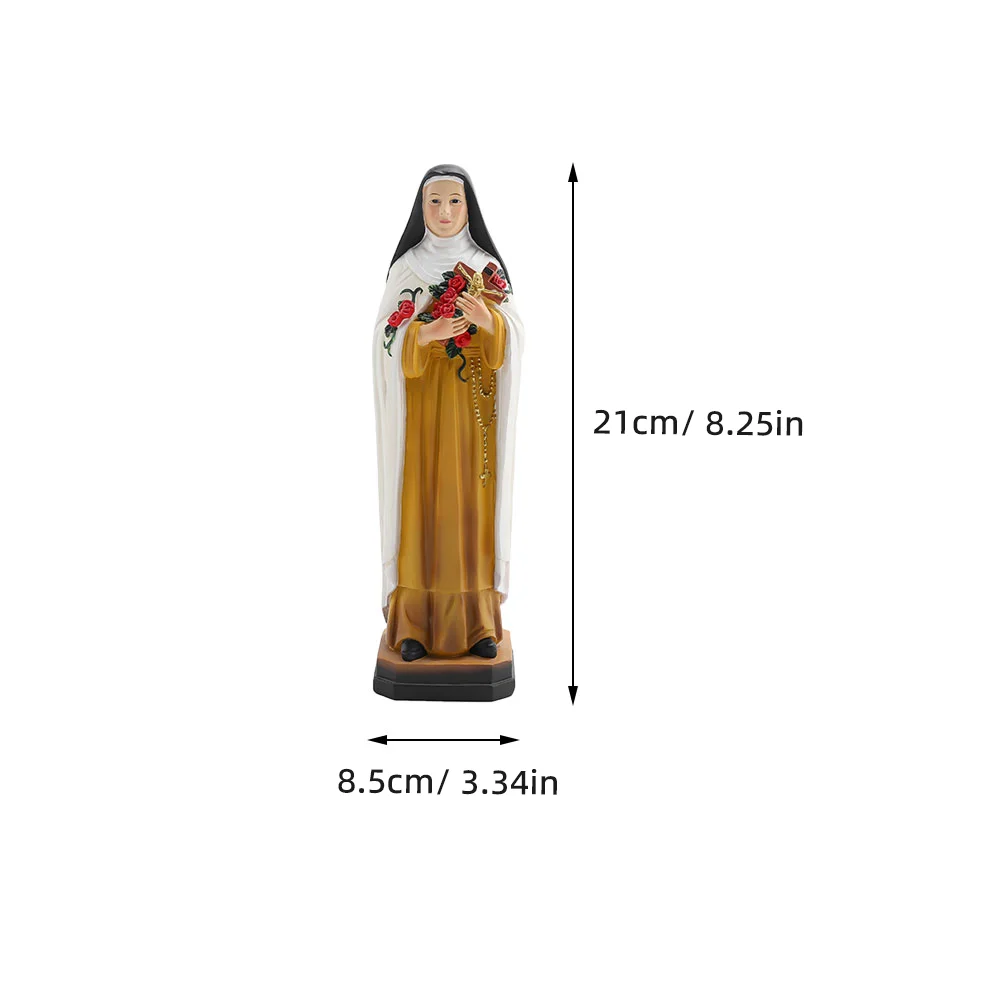 Mother Christmas Gifts Bouquet Nun Ornaments Virgin Holding Flowers Statue Classic Decor Vivid Church Desktop Decoration