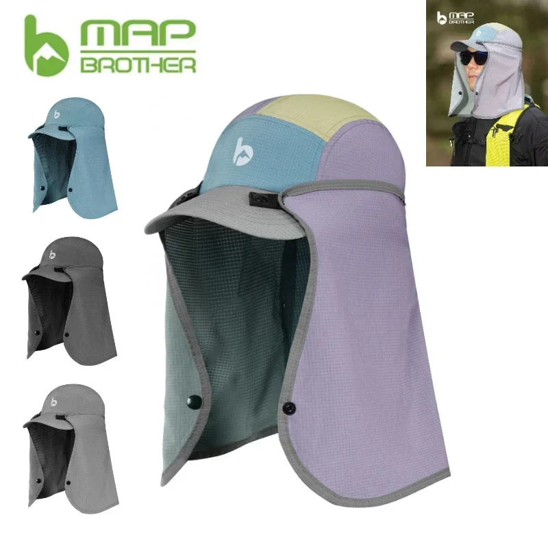 

MAP BROTHER M3060 Unisex Fishing Hat Sun Visor Cap Hat Outdoor UPF 50 Sun Protection Removable Ear Neck Flap Cover for Hiking