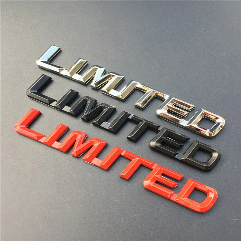 3D Metal Chrome Black Red Logo LIMITED Emblem Car Fender Badge Trunk Decal For Toyota Highlander LIMITED Sticker Accessories