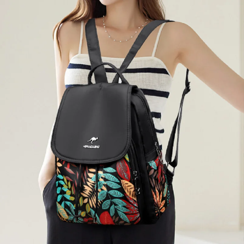 Hot Sale New Multifunctional Large Capacity Waterproof Oxford Backpack Women Fashion Printing Shoulder Bags Notebook School Bag