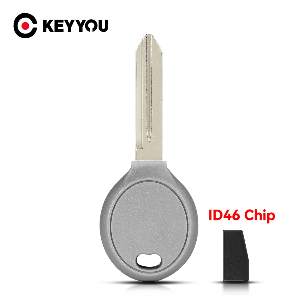 KEYYOU Transponder With ID46 Chip For Dodge Chrysler Jeep Wrangler 1998 1999 2001 2002 2003 2004 2005 2006 Car Key Shell Case