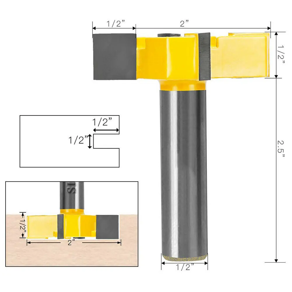 Tools Router Bit Woodworking 1/2 Inch Shank Carbide Cutting Drill Milling Spoilboard Supplies Surfacing Tipped