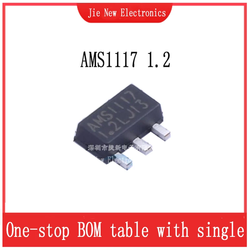 50PCS SMD AMS1117-1.2 AMS1117-1.8  AMS1117-2.5  AMS1117-3.3  AMS1117-5.0  AMS1117- ADJ  SOT-89  LDO Voltage Chip