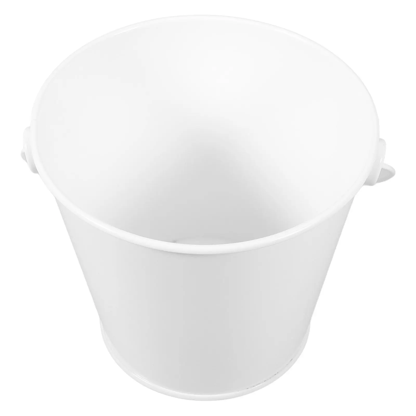 Small Metal Grease Catcher Bucket for Grill White Tin Pail Oil Drip Pan Large Capacity Heat Resistant Easy Reduction