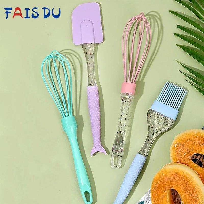 

Набор силиконовых лопаток FAIS DU, 3 шт., мини-силиконовая лопаточка, щетка для взбивания яиц, скребок, термостойкий антипригарный набор инструментов для приготовления пищи